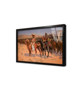 Frederic Remington Çerçeveli Cam Tablo