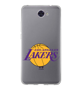 Huawei Y7 2017 Uyumlu Kapak LA Lakers Tasarımlı Şeffaf Silikon Kılıf
