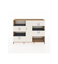 Hyperion Dolap 10 Raflı 9 Kapaklı 220x44x163 Çam-Aytaşı/Antrasit