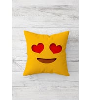 Kalpli Göz Emoji Çift Tarafı Baskılı Gizli Fermuarlı Yastık Kılıfı Kırlent Koltuk Yastık Kılıfı (Kırmızı)