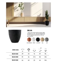 BOSTANN DEKORATİF SAKSI - SILVA 040 - 13 LİTRE (Antrasit)