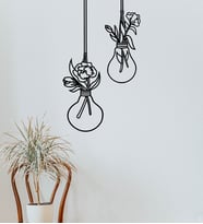 2 Parçalı Dekoratif Lambalar Tablo (Siyah)