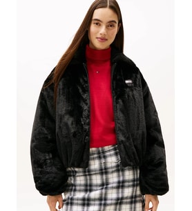 Tommy Hilfiger TJW Suni Kürk Kadın Siyah Ceket DW0DW21669BDS