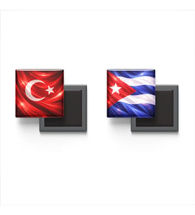 Buzdolap Magnetleri - Küba Bayrağı ve Türk Bayrağı - 2'li Set Magneti