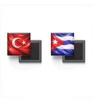 Buzdolap Magnetleri - Küba Bayrağı ve Türk Bayrağı - 2'li Set Magneti