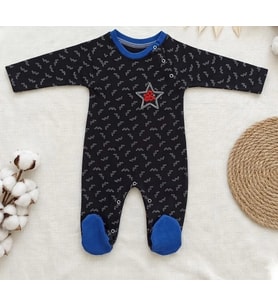 %100 Pamuklu Anti-Alerjik Star Baby Çıtçıtlı Erkek Bebek Tulumu (0-9 Ay Kesintisiz Konfor)