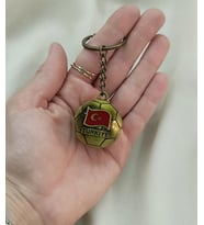 Futbol Topu Anahtarlık Metal Türk Bayraklı Çanta Cüzdan Süsü Türkiye Kemer Yazılı