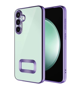 Samsung Galaxy A35 Uyumlu Kılıf Kamera Korumalı Logo Gösteren Zore Omega Kapak (Lila)