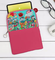 BK Gift Modern Soyut Tasarımlı Taşınabilir Koruyucu Tablet Kılıfı & Organizer Çanta - Pembe-9