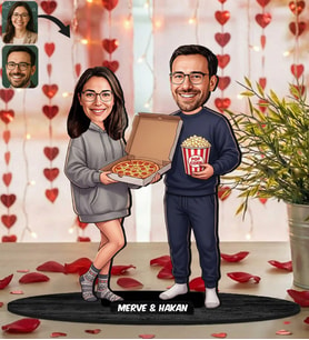 BK Gift Kişiye Özel Sevgili Karikatürlü Ahşap Biblo -14, Fotoğraftan Karikatür, Sevgililer Günü Hediyesi, Ev Hediyesi