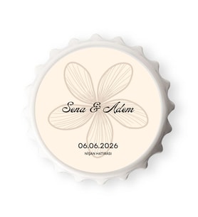 İsim ve Tarih Yazılı Özel Tasarım Düğün, Nişan, Söz Hediyelik Magnet (10'lu Paket)