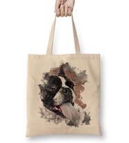 Frenchies Pug Köpek Bez Çanta Uzun Saplı