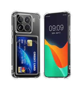 Teknomoda Mİ 15 PRO Kılıf Kartlıklı Anti Şok Korumalı Şeffaf Silikon Şeffaf Açık