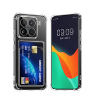 Teknomoda Mİ 15 PRO Kılıf Kartlıklı Anti Şok Korumalı Şeffaf Silikon Şeffaf Açık