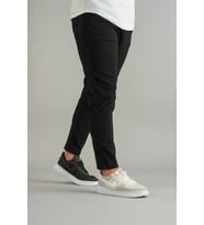 Erkek Lastikli Fitilli Jogger Pantolon (Siyah)
