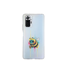 Xiaomi Redmi Note 10 Pro ile uyumlu Splash arı tasarımlı şeffaf silikon kılıf
