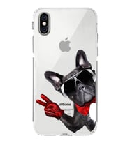 PrintiFy iPhone X ile Uyumlu Köpek 2 Kamera Korumalı Şeffaf Kılıf