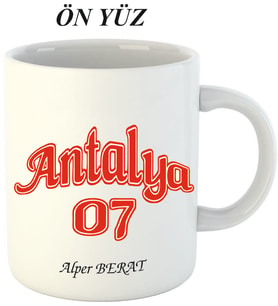 Kişiye Özel Hediyelik Antalya 07 Kupa Bardak