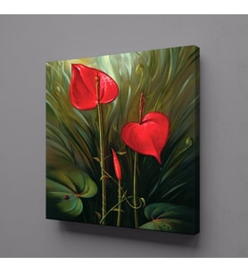 ANTORYUM ÇİÇEĞİ KANVAS TABLO 90x90cm (Karışık)