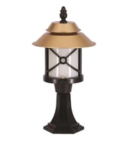 AVONNI BSU-68049-BSA-KOP Sarı/Siyah Boyalı Dış Mekan Aydınlatma E27 Aluminyum Polikarbon Cam 30cm