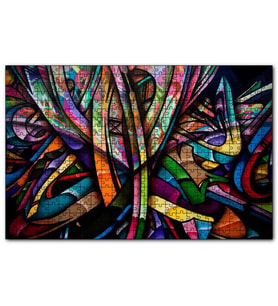 Cakapuzzle Graffiti İçiçe Renkli Harfler  Puzzle Yapboz MDF (Ahşap) (120 Parça)