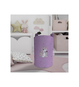 MEKTA HOME BEBEK VE ÇOCUK ODASI Mor Unicorn Desenli Oyuncak Sepeti