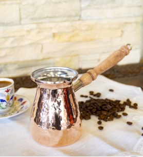 BAKIR CEZVE MODERN ÇEKİÇ DÖVME MODEL 4 KİŞİLİK