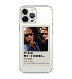 Iphone 15 Pro Uyumlu Hızlı ve Öfkeli Minimalist Poster Desenli Şeffaf Telefon Kılıfı