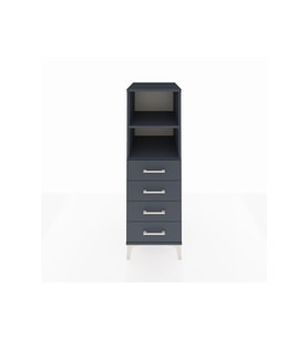 Kronos Dolap 2 Raflı 4 Çekmeceli 44x59x134 Antrasit-Antrasit