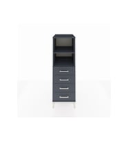 Kronos Dolap 2 Raflı 4 Çekmeceli 44x59x134 Antrasit-Antrasit