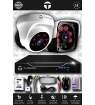 TURKNO 2 Kameralı Pania 1 İç Kamera Set 250 GB HDD Full HD Gece Görüşlü Güvenlik Kamerası Sistemi