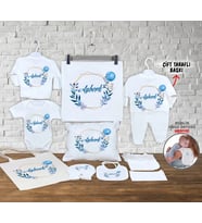 Minito Baby İsme Özel 13'lü PamukluErkek Bebek Hastane Çıkışı Seti_MT_241