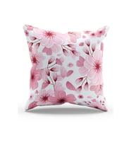 Moud's Çift Tarafı Baskılı Pink Flower Desenli Süet Kırlent Kılıfı