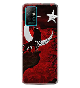 Infınıx Note 8 Kılıf Desenli Silikon Kılıf Wolf And Moon 2 1381