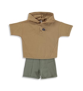 Civil Baby Kapüşonlu 6-18 Ay Takım - Kahverengi