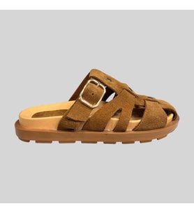 MYFİT SHOES 1016 KADIN HAKİKİ DERİ TOKALI TERLİK TABA SÜET