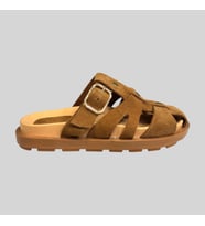 MYFİT SHOES 1016 KADIN HAKİKİ DERİ TOKALI TERLİK TABA SÜET