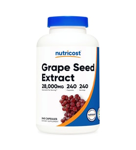 Nutricost Grape Seed Extract 28,000mg, 240 Capsule - Non-GMO, Gluten Free, Vegetarian.USA.37.