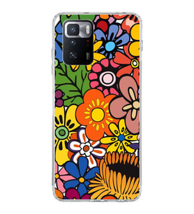 PrintiFy Xiaomi Poco X3 GT ile Uyumlu 1mm Slim Fit Retro Colors 2 Baskılı Şeffaf  Kılıf