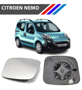 Citroen Nemo Sol Dış Ayna Camı Sürücü Tarafı Isıtmalı