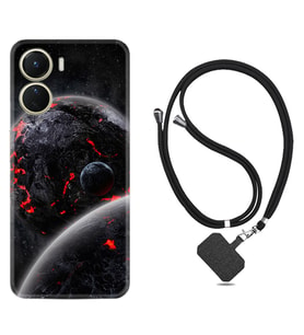 Vivo Y16 Kılıf Resimli Boyun Askılı İpli Desenli Silikon Series Dark World 1867