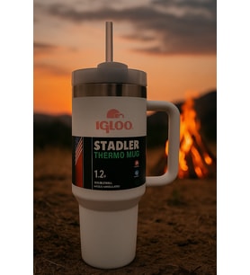 Igloo Stadler Çelik Thermo-Mug 1.2 Litre Beyaz-Pembe 12Saat Sıcak/18Saat Soğuk Saklama