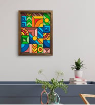 BK Gift Otel Odası Konseptli Doğal Masif Ahşap Çerçeveli Tablo 45x65cm-23