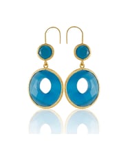 Kadir Jewellery 22 Ayar Altın Kaplama Kadın Taşlı Küpe -El İşçiliği Ve Hipoalerjenik Küpe
