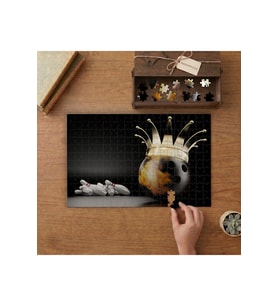 BowlingTopu- Devrilmiş Dubalar- Şampiyonluk Tasarımı 240 parça Ahşap Puzzle Ahşap Kutuda MP00334