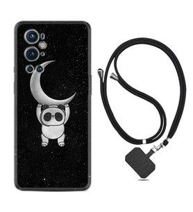 Tecno Spark 9 Pro Kılıf Resimli Boyun Askılı İpli Desenli Silikon Series Panda Moon 1811