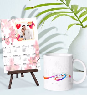 BK Gift Kişiye Özel Yılbaşı Tasarımlı Kupa Bardak ve 13x18cm Fotoğraf Kartlı Şövaleli 2024 Takvim Hediye Seti-10