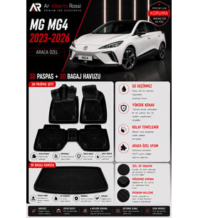 MG MG4 2023-2026 Araca Özel 3D Paspas + 3D Bagaj Havuzu