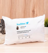 Kişiye Özel Twitter Tasarım Fotoğraflı Dikdörtgen Yastık