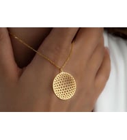 Bal Peteği Kolye 925K Gümüş (Gold)